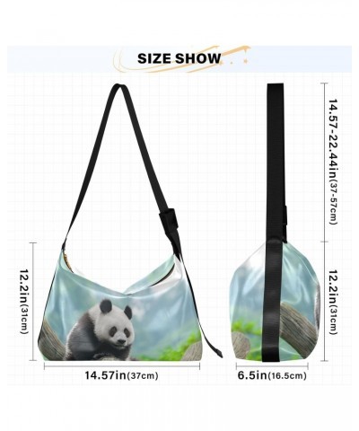 Naughty Panda Funny Hobo Crossbody Bags for Women Leather Large Shoulder Bag Cross Body Natural Animal Trendy Womens Tote Bag...