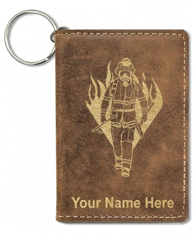 ID Holder Wallet, Fireman, Personalized Engraving Included (Light Brown) Rustic $11.76 Wallets