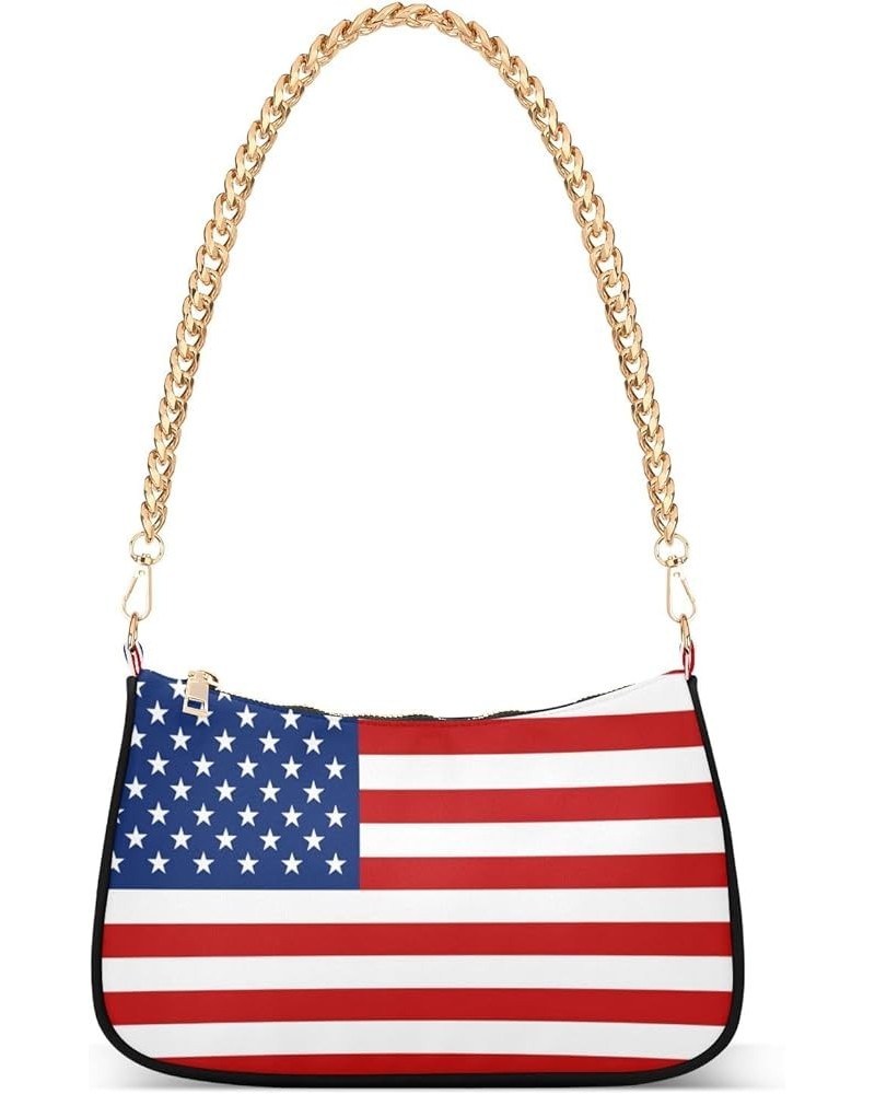 Shoulder Bags for Women American US Flag Independence Day Patriotic Hobo Tote Handbag Small Clutch Purse with Zipper Closure ...