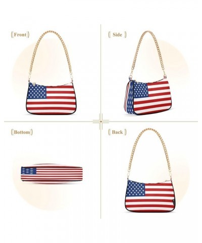 Shoulder Bags for Women American US Flag Independence Day Patriotic Hobo Tote Handbag Small Clutch Purse with Zipper Closure ...