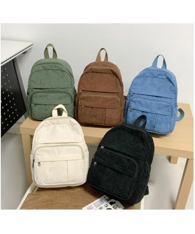 Small Backpack Purse for Women Cute Corduroy Backpack Purse Aesthetic Backpack Grunge Bookbag Casual Daypack Purse (Beige) Gr...