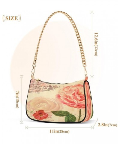 Retro Butterfly Roses Women's Handbags Tote Crossbody Bag Purse Ladies Shoulder Bag Hobo Handbag $12.30 Totes