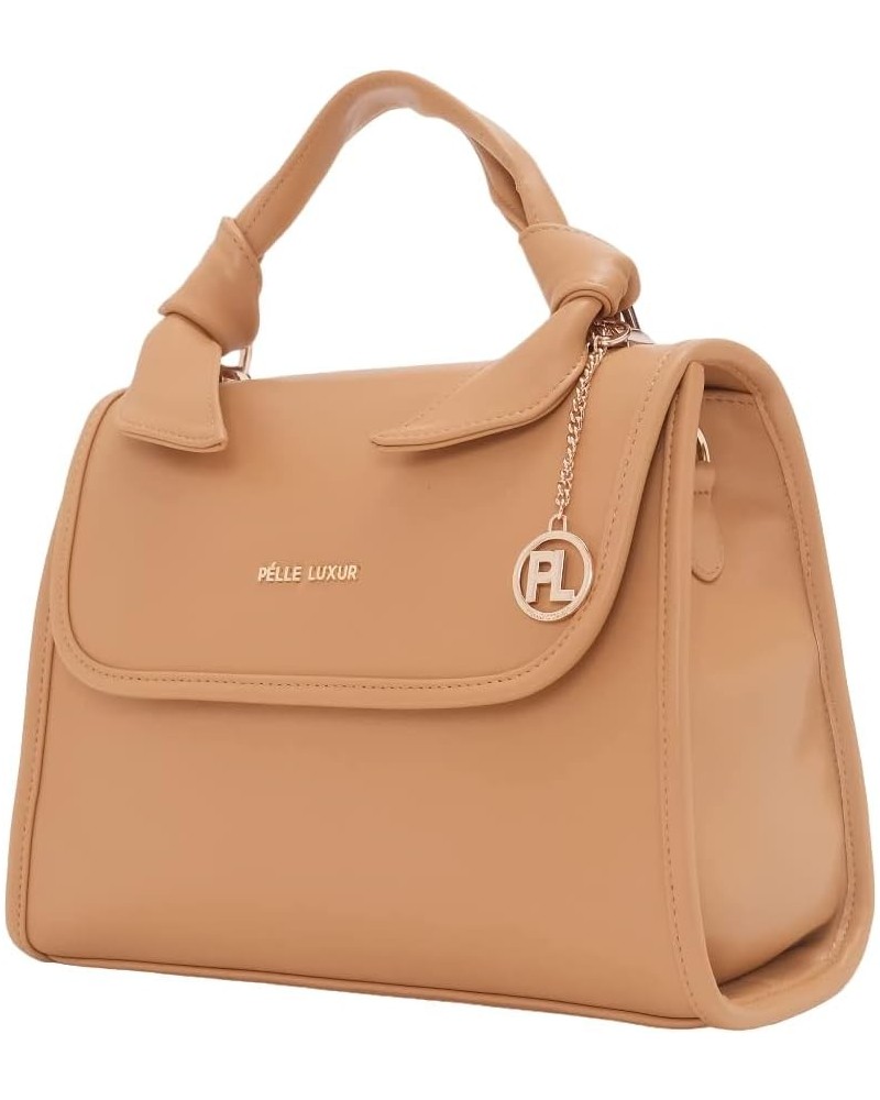 PU Boomer Medium Satchel Bag | Ladies Purse Handbag | Tan $58.74 Satchels