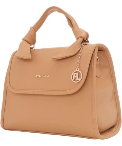 PU Boomer Medium Satchel Bag | Ladies Purse Handbag | Tan $58.74 Satchels