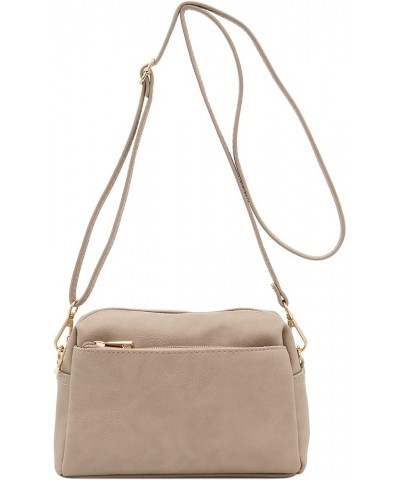 Triple Zip Small Crossbody Bag Beige Brick $12.87 Crossbody Bags