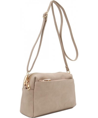 Triple Zip Small Crossbody Bag Beige Brick $12.87 Crossbody Bags