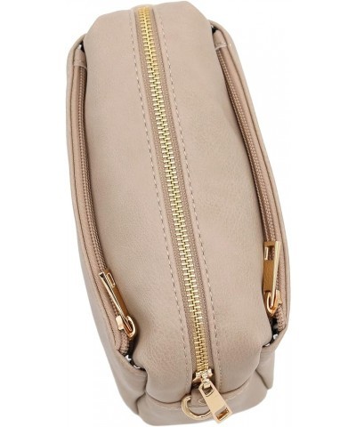 Triple Zip Small Crossbody Bag Beige Brick $12.87 Crossbody Bags