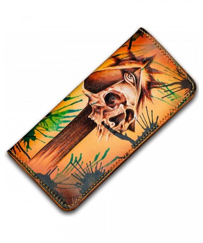 Skeleton First layer cowhide Zip Around Wallet Clutch Purse Coin Card Slots Collection wallet $124.97 Wallets