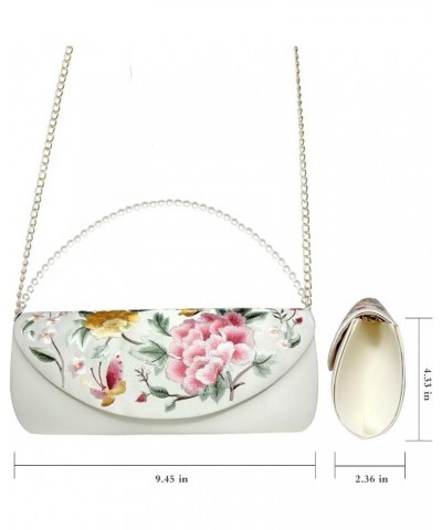 Woman Chinese style Chinese clutch bag Silk banquet clutch White $67.65 Evening Bags