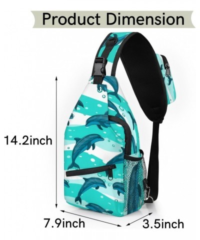 Cute Dolphins Sling Bag for Women Crossbody Backpack Purse Shoulder Casual Daypack Cross Body Bags for Travel Cycling Hiking ...