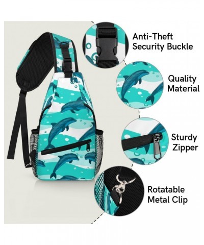 Cute Dolphins Sling Bag for Women Crossbody Backpack Purse Shoulder Casual Daypack Cross Body Bags for Travel Cycling Hiking ...