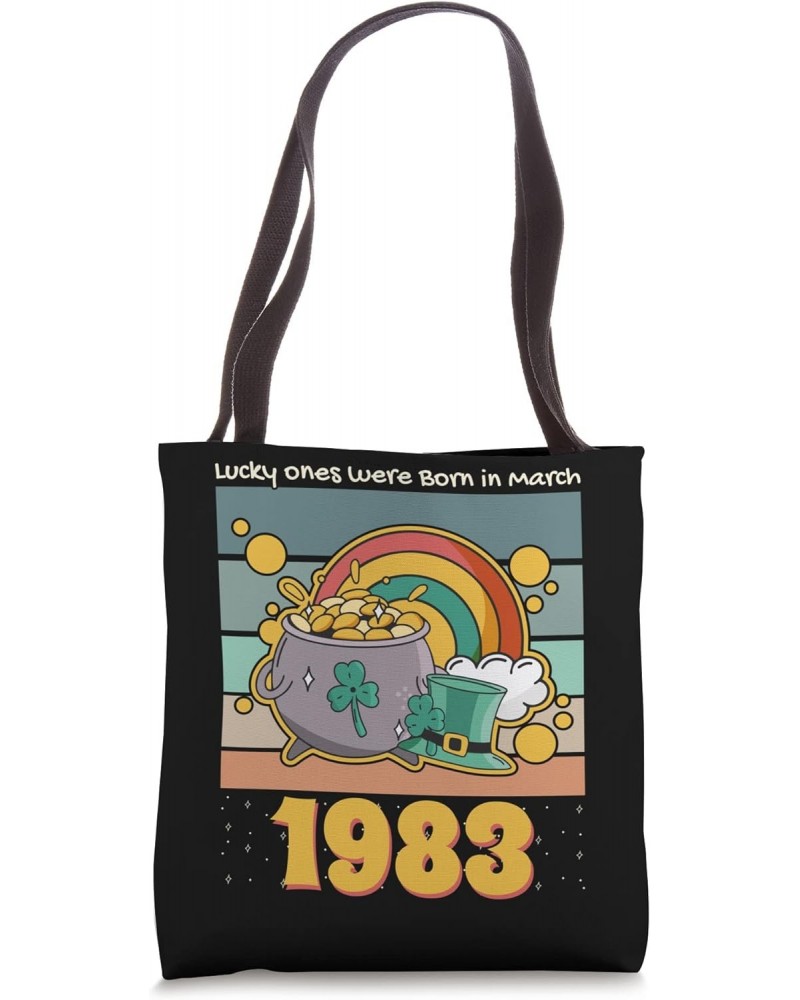 St Patricks Day Birthday Shirt, Born Lucky in March 1983 Tote Bag $15.54 Totes