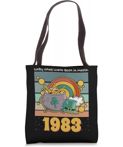 St Patricks Day Birthday Shirt, Born Lucky in March 1983 Tote Bag $15.54 Totes