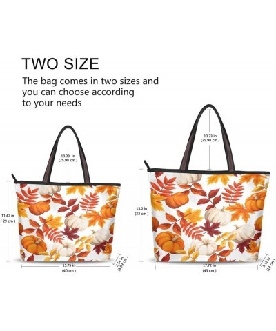 Pattern Tote Bag for Women with Zipper Pocket Polyester Tote Purse Pattern Handbag Pattern Tote Purse Fall 4 $17.25 Totes