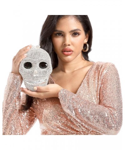 Halloween Novelty Skull Clutch Women Evening Bags Party Cocktail Crystal Purses and Handbags (Big,Silver) Colorful Ab $61.82 ...