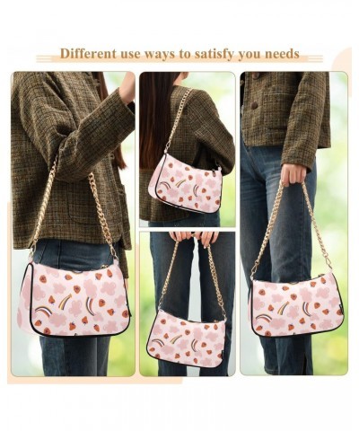 Shoulder Bag for Women Purse Clutch Rainbow Pink Clouds Strawberry Chain Shoulder Tote Handbag with Zipper Closure(238ya4a) $...