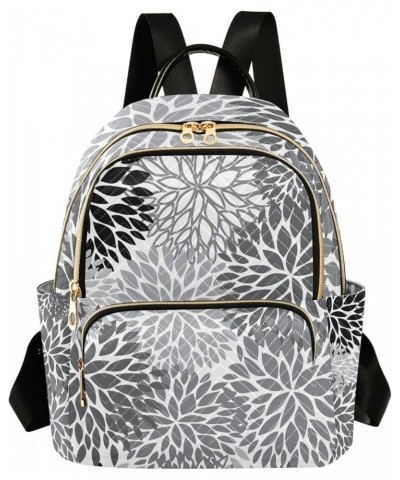 Small Backpack for Women Travel Bag Grey Black Floral Daypack Purse Fashion Shoulder Bag Rucksack Medium A245 $12.74 Backpacks