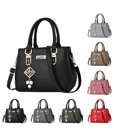 Women Fashion Handbag Purses Crossbody PU Leather Satchel Shoulder Messenger Bags Tote Purse Large Capacity Handbag Black $4....