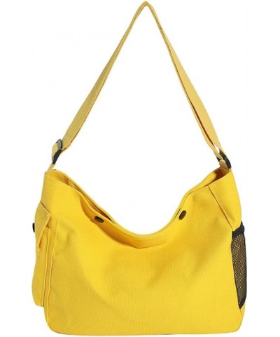 Womens Totes Shoulder Bag Hobo Canvas Tote Bag Handbag Retro Bag Solid Color Candy Color Yellow $15.11 Totes