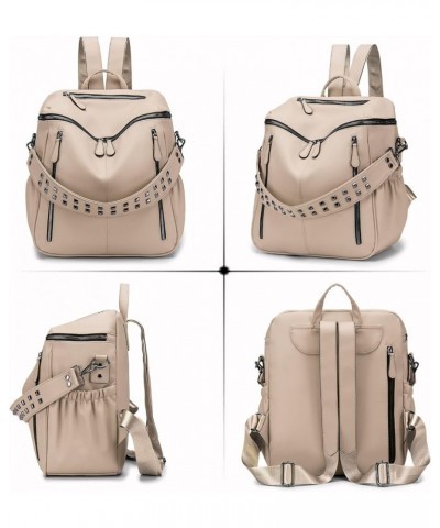 Women Backpack Purse Fashion Leather Large Ladies Shoulder Bags Travel Backpack Purse for Women Ab-creamy White $18.45 Backpacks