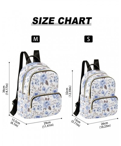 Floral Blue Flower Watercolor Seamless Backpack for Women Purse Bag Travel Handbag Shoulder Bag $14.70 Backpacks