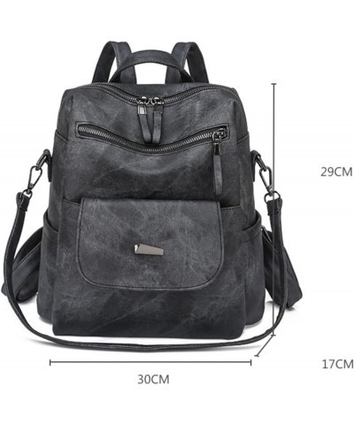 Large Backpack for Women Retro Leather Purse Multi-functional Daypack Shoulder Bag Office Kihaki $26.11 Backpacks