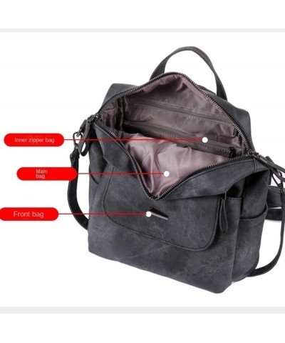 Large Backpack for Women Retro Leather Purse Multi-functional Daypack Shoulder Bag Office Kihaki $26.11 Backpacks