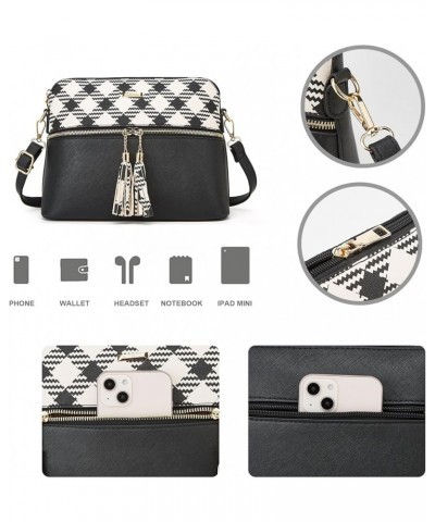 Women Fashion Handbags Wallet Tote Bag Shoulder Bag Top Handle Satchel Purse Set 4pcs Black-lattice-x $32.21 Satchels