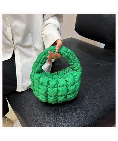 Quilted Shoulder Bags for Women Designer Pleated Cloud Bag Mini Famle Versatile Small Handbag Women's Cross Bag Tote Green $1...