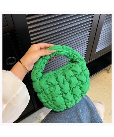 Quilted Shoulder Bags for Women Designer Pleated Cloud Bag Mini Famle Versatile Small Handbag Women's Cross Bag Tote Green $1...