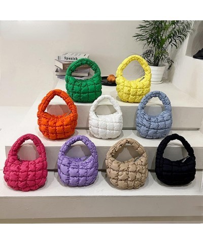 Quilted Shoulder Bags for Women Designer Pleated Cloud Bag Mini Famle Versatile Small Handbag Women's Cross Bag Tote Green $1...