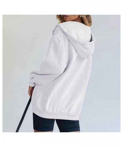 Womens Hoodies Halloween Zip Up Drawstring Y2k Coat Oversized Long Sleeve Jackets Loose Fit Sweatshirts with Pocket 5-white $...