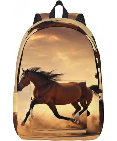 Horse Stripes Pattern Print Casual Double Shoulder Daypack,Anti-Theft Travel Canvas Backpack For Men And Women Black Small $1...