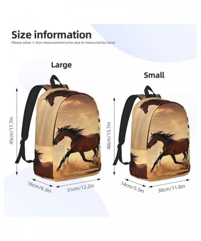 Horse Stripes Pattern Print Casual Double Shoulder Daypack,Anti-Theft Travel Canvas Backpack For Men And Women Black Small $1...