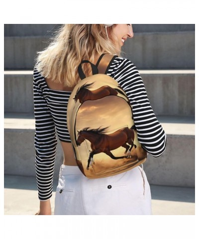 Horse Stripes Pattern Print Casual Double Shoulder Daypack,Anti-Theft Travel Canvas Backpack For Men And Women Black Small $1...