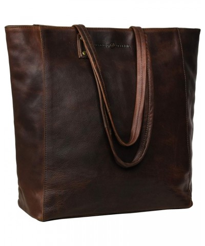 Ava Leather Tote/Top Handle Shoulder Bag for Women Oily Wash Brown $34.65 Shoulder Bags