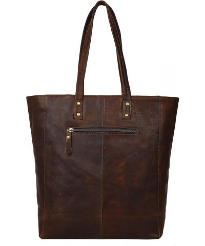 Ava Leather Tote/Top Handle Shoulder Bag for Women Oily Wash Brown $34.65 Shoulder Bags