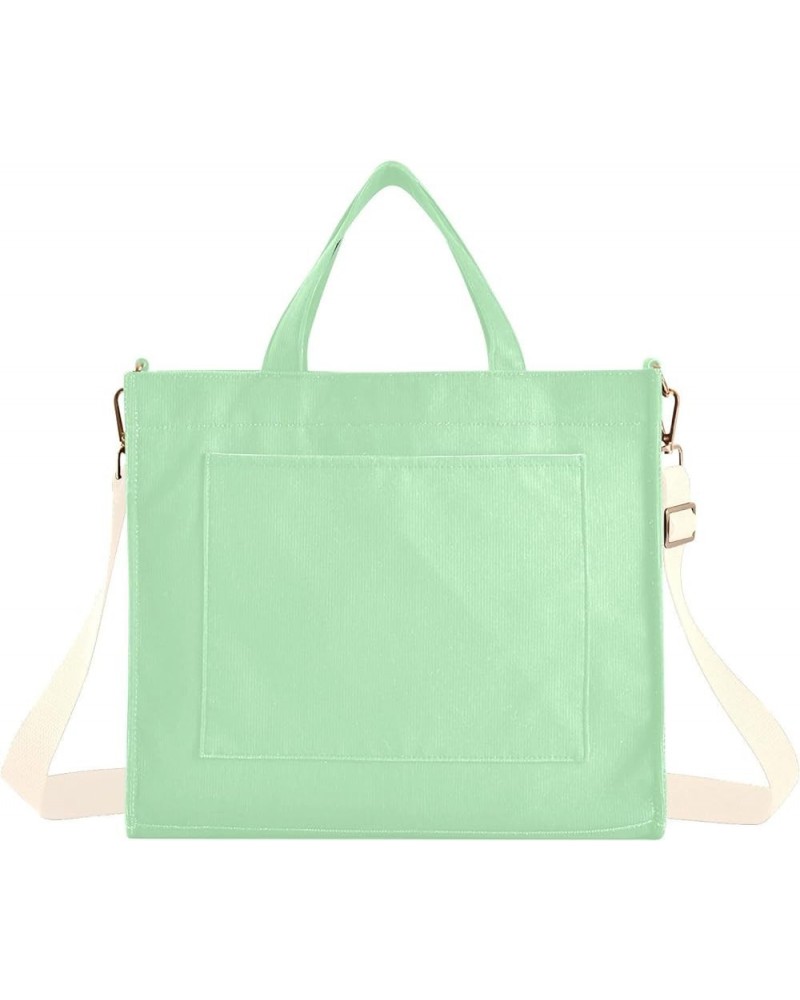 Pink Blue Gradient Work Bag Women, Corduroy Teacher Bag Tote Bag for College Small Tote Bags for Women Celadon Green $13.27 T...