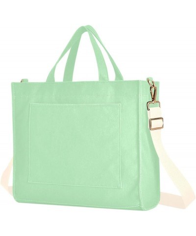 Pink Blue Gradient Work Bag Women, Corduroy Teacher Bag Tote Bag for College Small Tote Bags for Women Celadon Green $13.27 T...