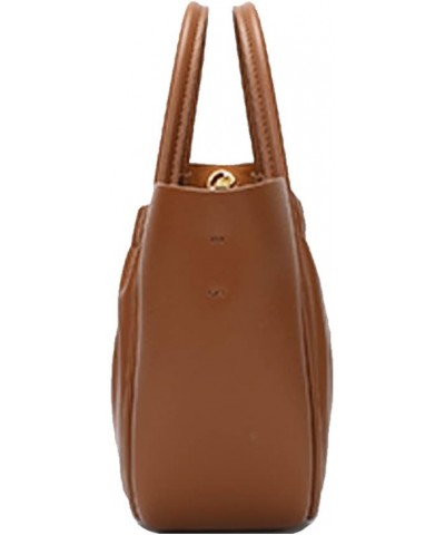 Shoulder Bag for Women Genuine Leather Crossbody Bag Top Handle Handbag Retro Tote Bag Brown $34.02 Totes