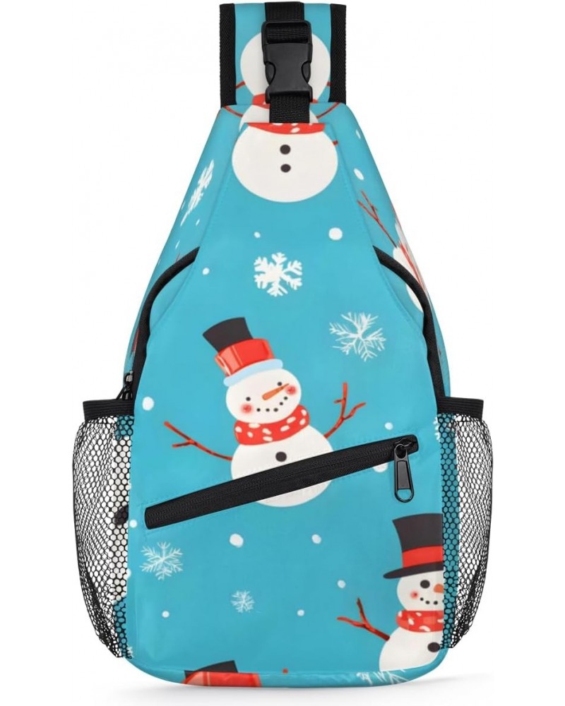 Christmas Snowmen Theme Design Sling Bag for Women Crossbody Backpack Purse Shoulder Casual Daypack Cross Body Bags for Trave...