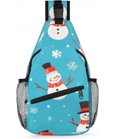 Christmas Snowmen Theme Design Sling Bag for Women Crossbody Backpack Purse Shoulder Casual Daypack Cross Body Bags for Trave...