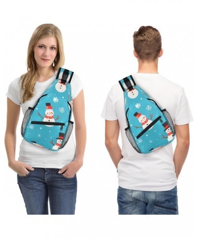 Christmas Snowmen Theme Design Sling Bag for Women Crossbody Backpack Purse Shoulder Casual Daypack Cross Body Bags for Trave...