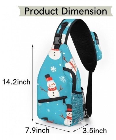 Christmas Snowmen Theme Design Sling Bag for Women Crossbody Backpack Purse Shoulder Casual Daypack Cross Body Bags for Trave...