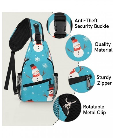 Christmas Snowmen Theme Design Sling Bag for Women Crossbody Backpack Purse Shoulder Casual Daypack Cross Body Bags for Trave...