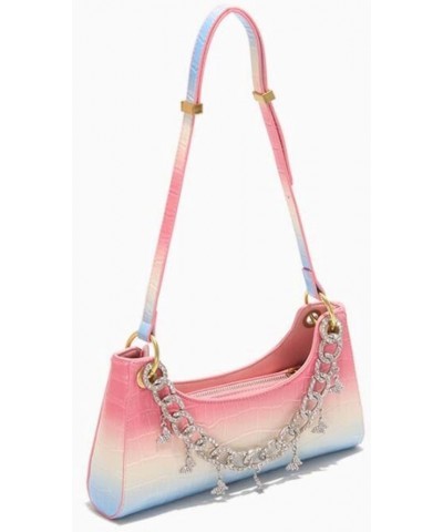 Women'S Rainbow Armpit Bag, Diamond Chain Crossbody Shoulder Bag Wallet, Travel, Wedding, Party, Gift Yellow $30.18 Totes