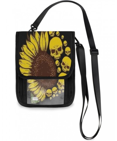 Sunflower Skull Cell phone purse crossbody for women Small Crossbody Bags,Cute Small Phone Bag Shoulder Wallet Purse with Car...