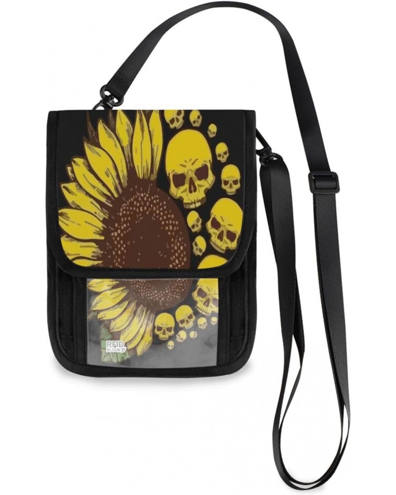 Sunflower Skull Cell phone purse crossbody for women Small Crossbody Bags,Cute Small Phone Bag Shoulder Wallet Purse with Car...