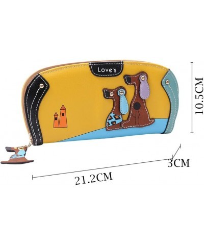 Designer Brand Dog Wallet Bag Famous Wallets Cartoon Purse Women Women Thin Wallets for Men Front (Yellow, One Size) Yellow O...