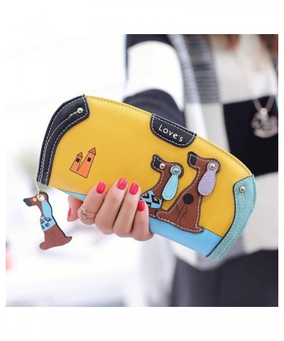 Designer Brand Dog Wallet Bag Famous Wallets Cartoon Purse Women Women Thin Wallets for Men Front (Yellow, One Size) Yellow O...